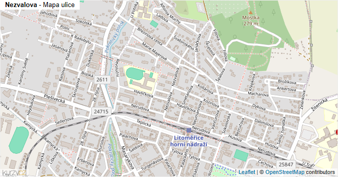 Nezvalova - mapa ulice