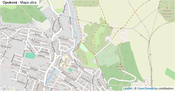 Opuková - mapa ulice