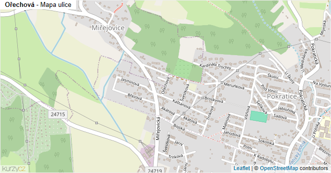 Ořechová - mapa ulice