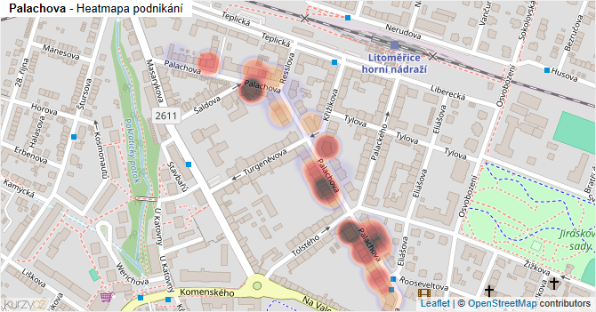 Palachova - mapa podnikání