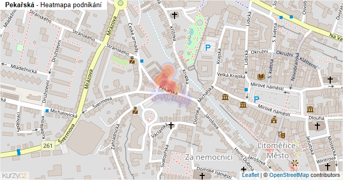 Pekařská - mapa podnikání