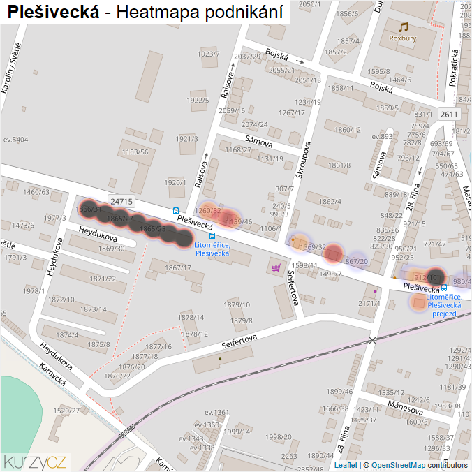 Mapa Plešivecká - Firmy v ulici.