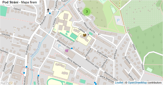 Pod Strání - mapa firem