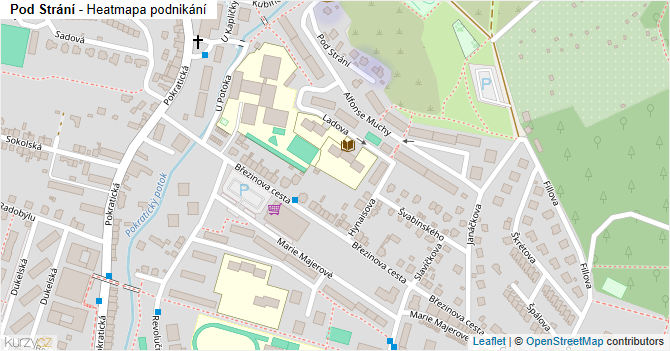 Pod Strání - mapa podnikání