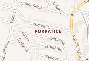 Pokratice v obci Litoměřice - mapa části obce
