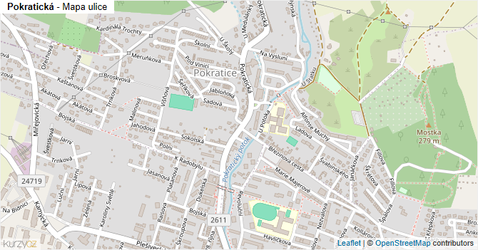 Pokratická - mapa ulice