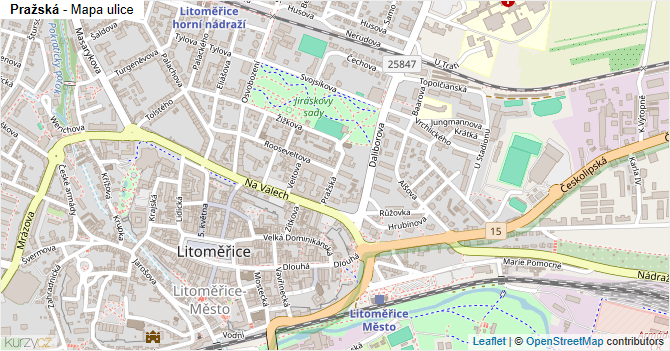 Pražská - mapa ulice