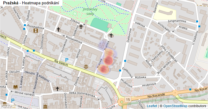 Pražská - mapa podnikání
