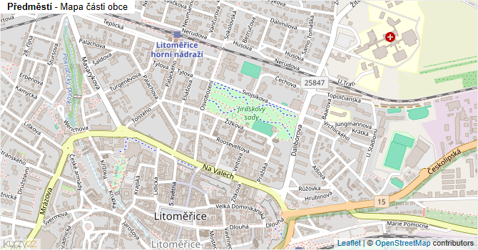 Předměstí - mapa části obce