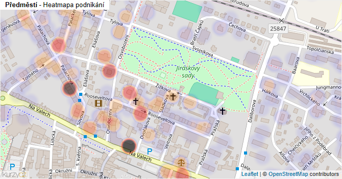 Předměstí - mapa podnikání