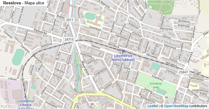 Resslova - mapa ulice
