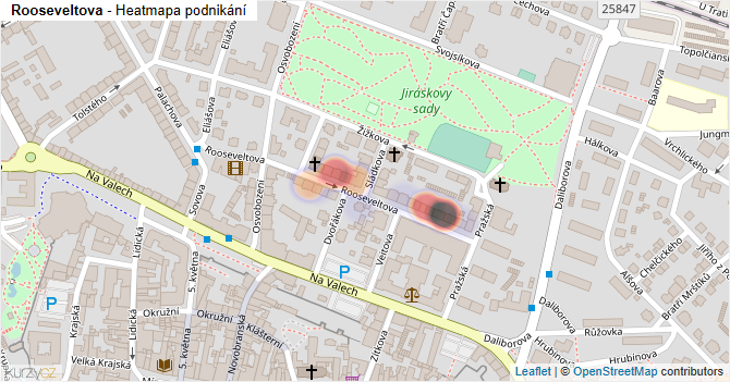 Rooseveltova - mapa podnikání