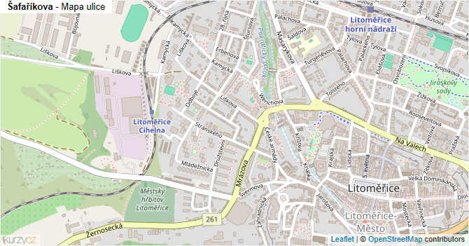 Šafaříkova - mapa ulice