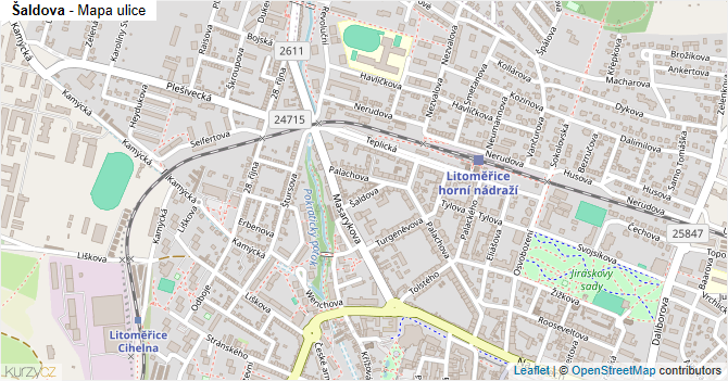 Šaldova - mapa ulice