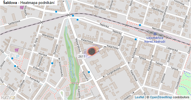 Šaldova - mapa podnikání