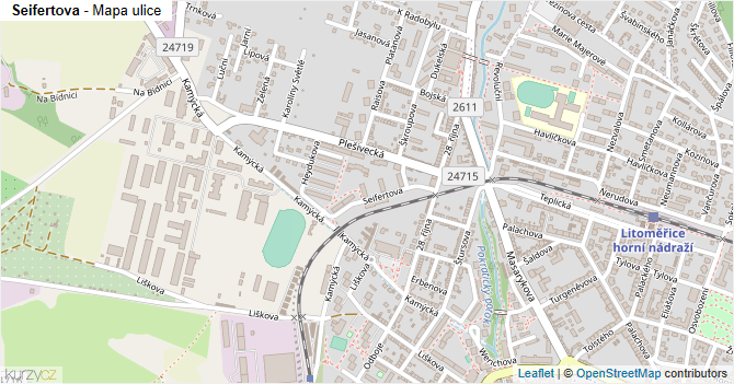 Seifertova - mapa ulice