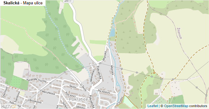 Skalická - mapa ulice