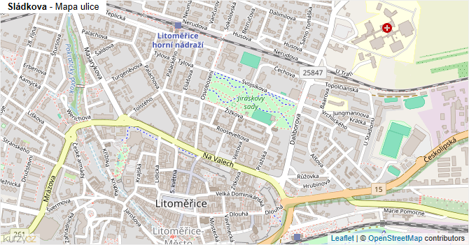 Sládkova - mapa ulice