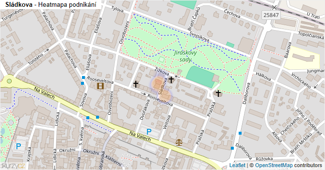 Sládkova - mapa podnikání