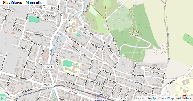 Slavíčkova - mapa ulice