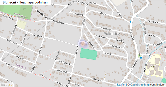 Sluneční - mapa podnikání
