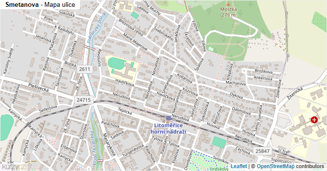 Smetanova - mapa ulice