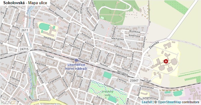 Sokolovská - mapa ulice