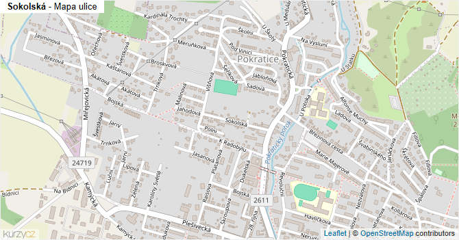 Sokolská - mapa ulice