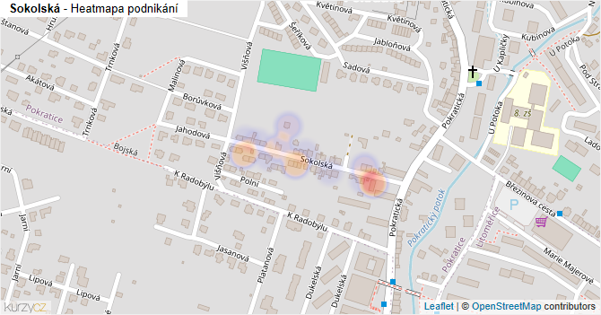 Sokolská - mapa podnikání