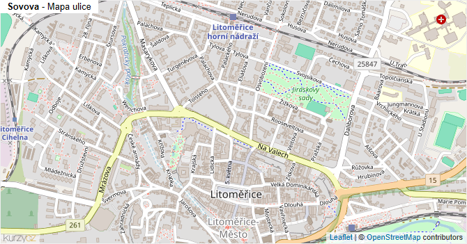 Sovova - mapa ulice