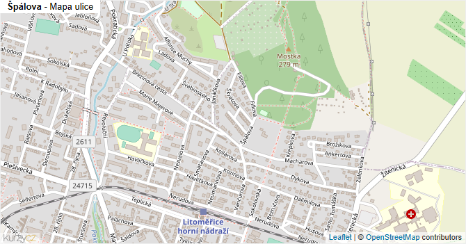Špálova - mapa ulice