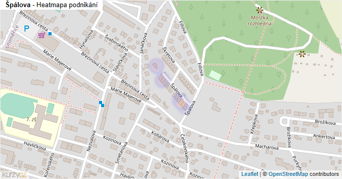 Špálova - mapa podnikání