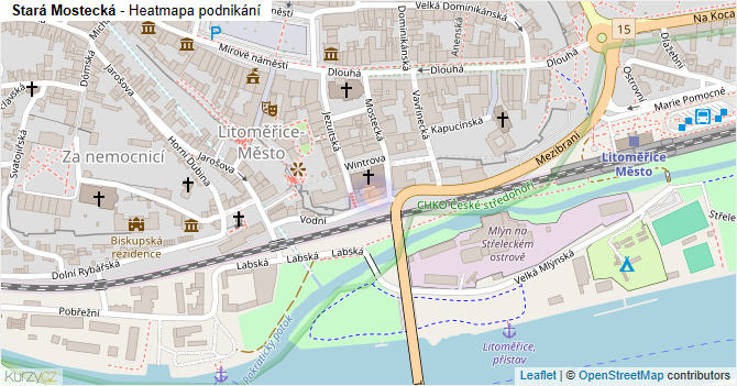 Stará Mostecká - mapa podnikání