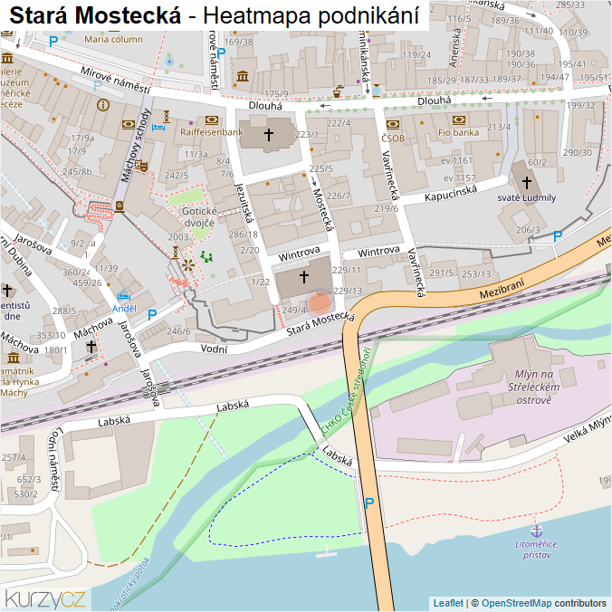 Mapa Stará Mostecká - Firmy v ulici.