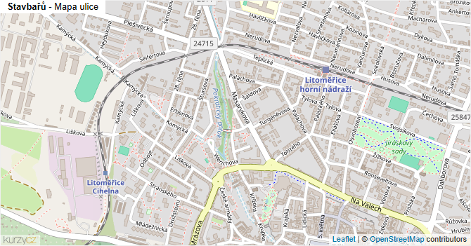 Stavbařů - mapa ulice
