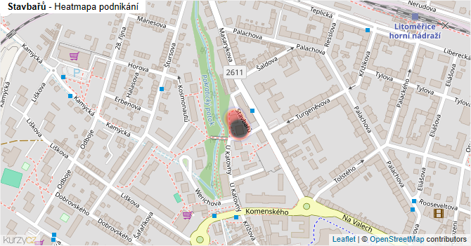 Stavbařů - mapa podnikání