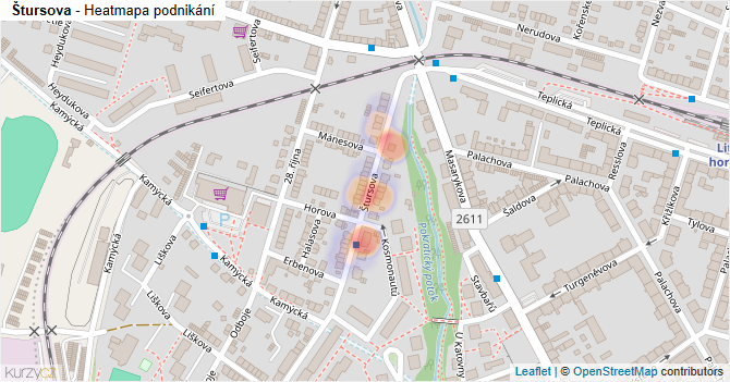 Štursova - mapa podnikání