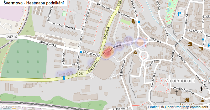 Švermova - mapa podnikání
