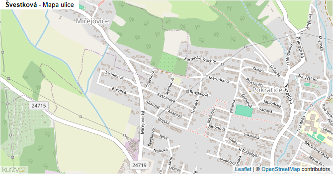 Švestková - mapa ulice