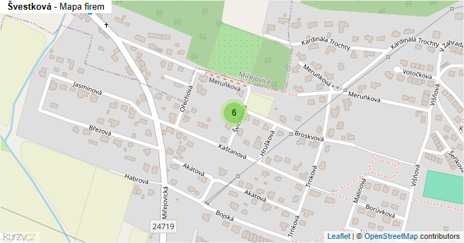 Švestková - mapa firem