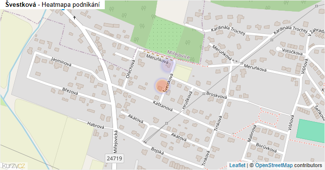 Švestková - mapa podnikání