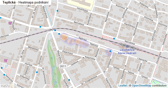 Teplická - mapa podnikání