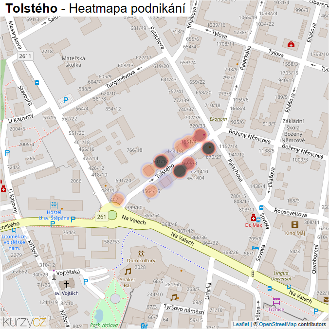 Mapa Tolstého - Firmy v ulici.