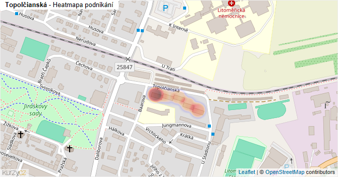 Topolčianská - mapa podnikání