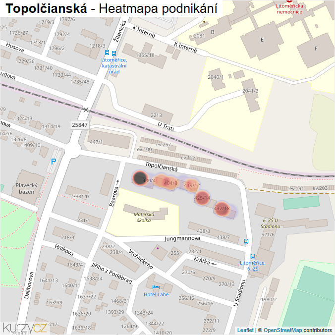 Mapa Topolčianská - Firmy v ulici.