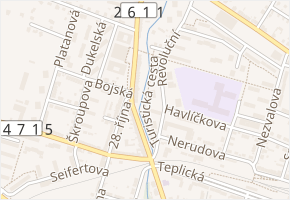 Turistická cesta v obci Litoměřice - mapa ulice