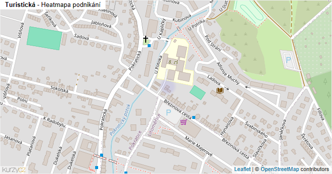 Turistická - mapa podnikání