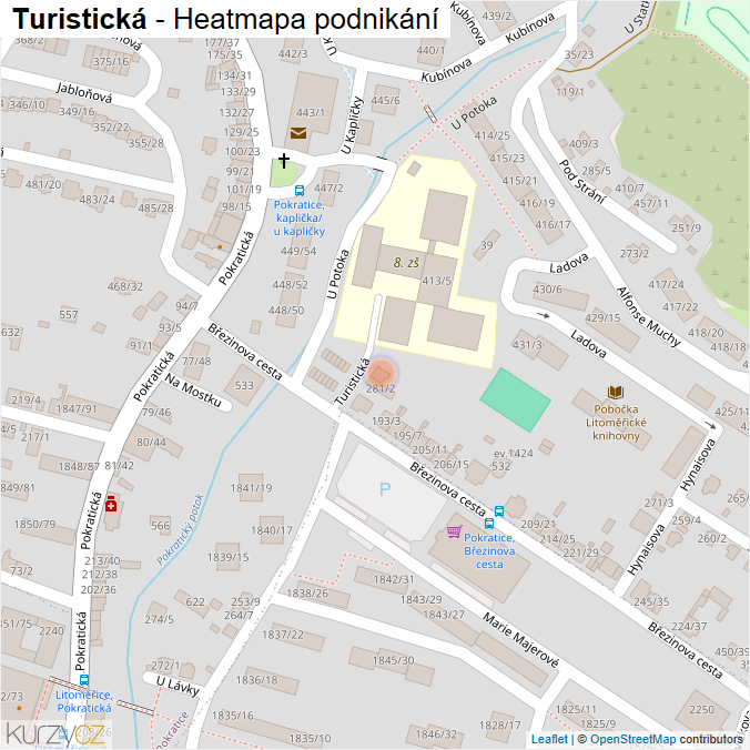 Mapa Turistická - Firmy v ulici.