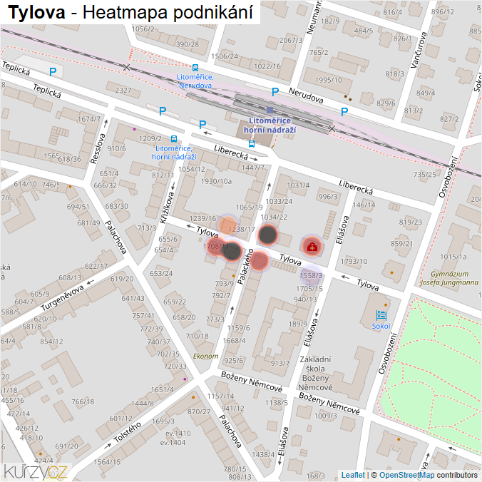 Mapa Tylova - Firmy v ulici.