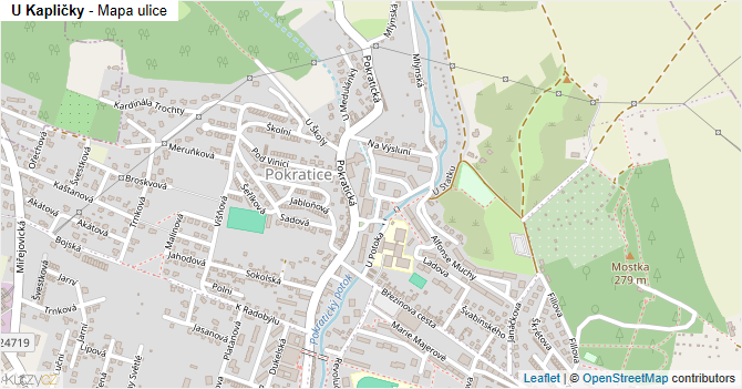 U Kapličky - mapa ulice